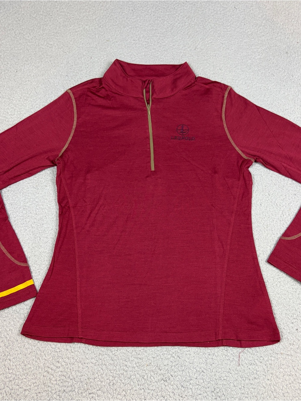 Leupold Merino Wool Pullover Womens Large Maroon Quarter-Zip Performance Outdoor